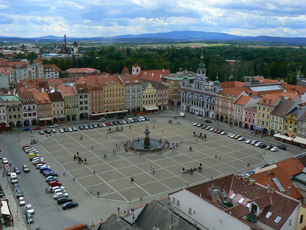 Náměstí Přemysla Otakara II. v Českých Budějovicích. 