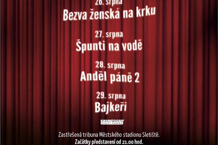 Diváci v Kladně uvidí pod širým nebem čtyři filmy ve čtyřech dnech